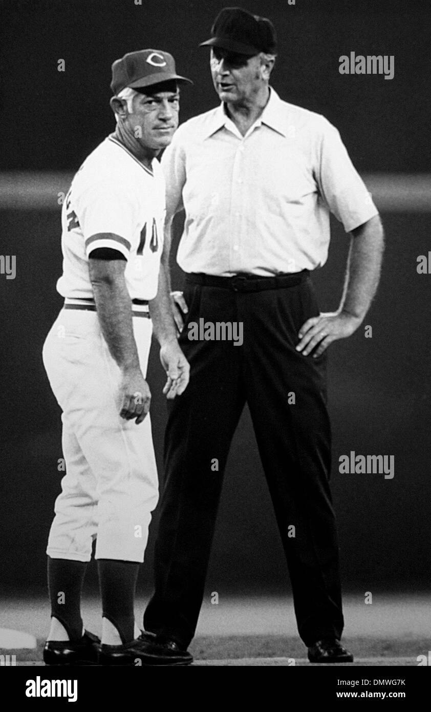 Jun 01, 1975 - Cincinnati, Ohio, USA - Cincinnati Reds manager, GEORGE ' SPARKY' ANDERSON looks a little dumbfounded