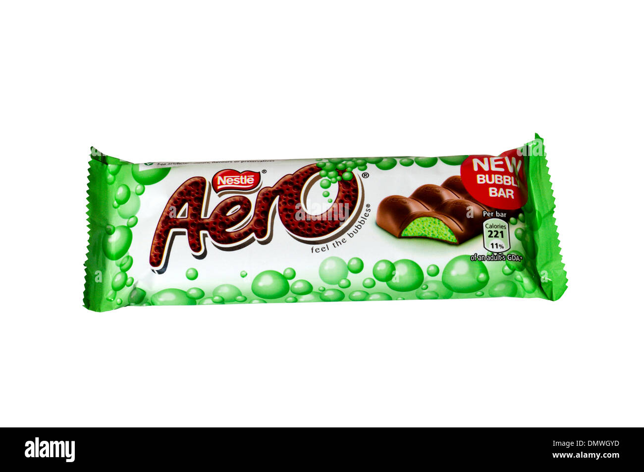 Aero chocolate bar, made by Nestlé. Stock Photo
