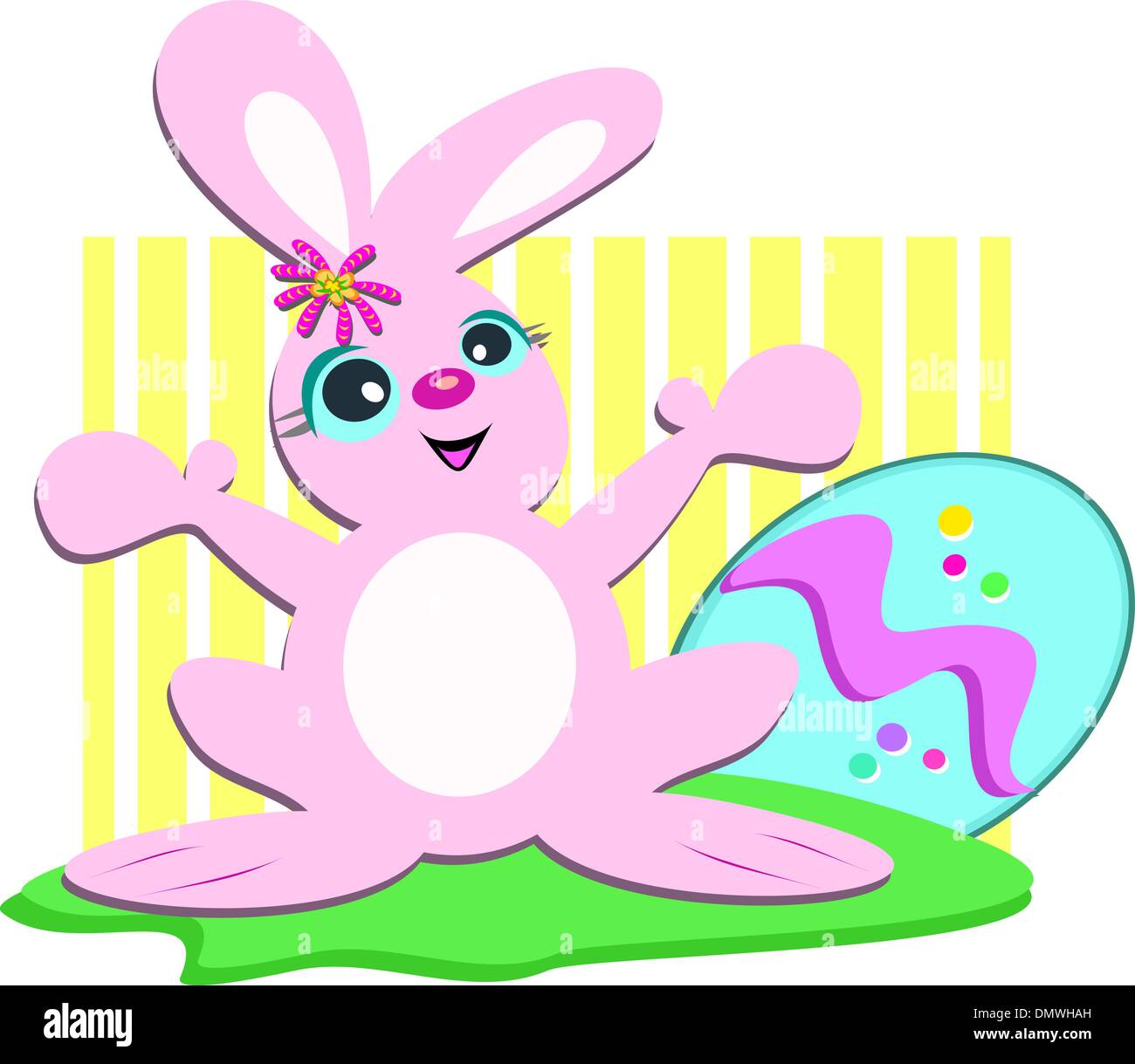 Easter Bunny with a Decorated Egg Stock Vector Image & Art - Alamy
