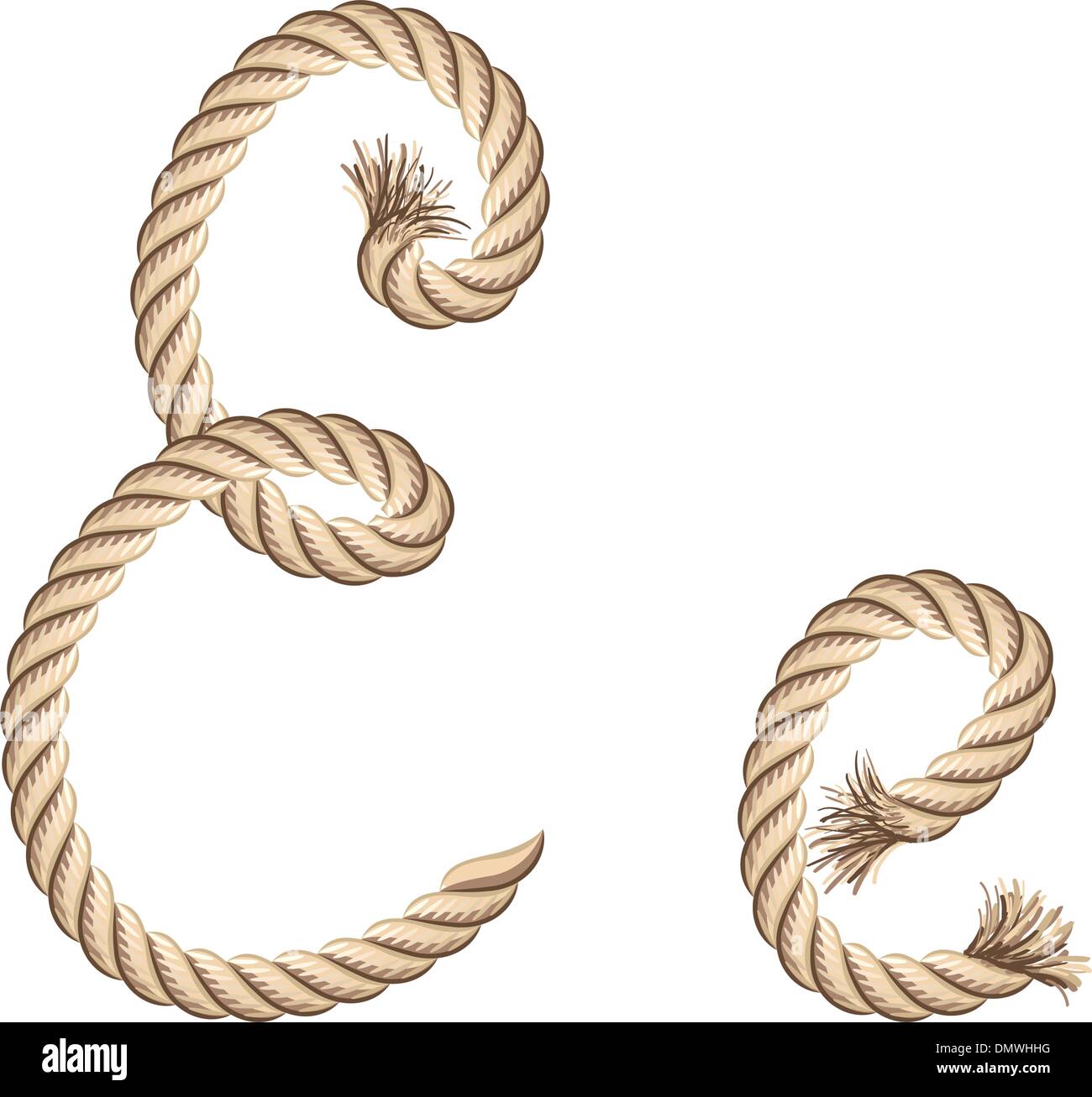 Rope alphabet. Letter E Stock Vector Image & Art Alamy