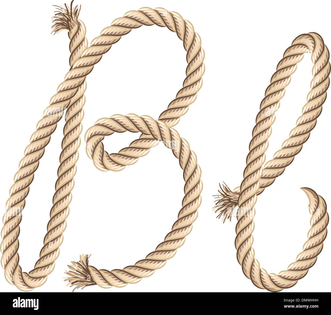 Rope Alphabet. Letter B Stock Vector Image & Art - Alamy