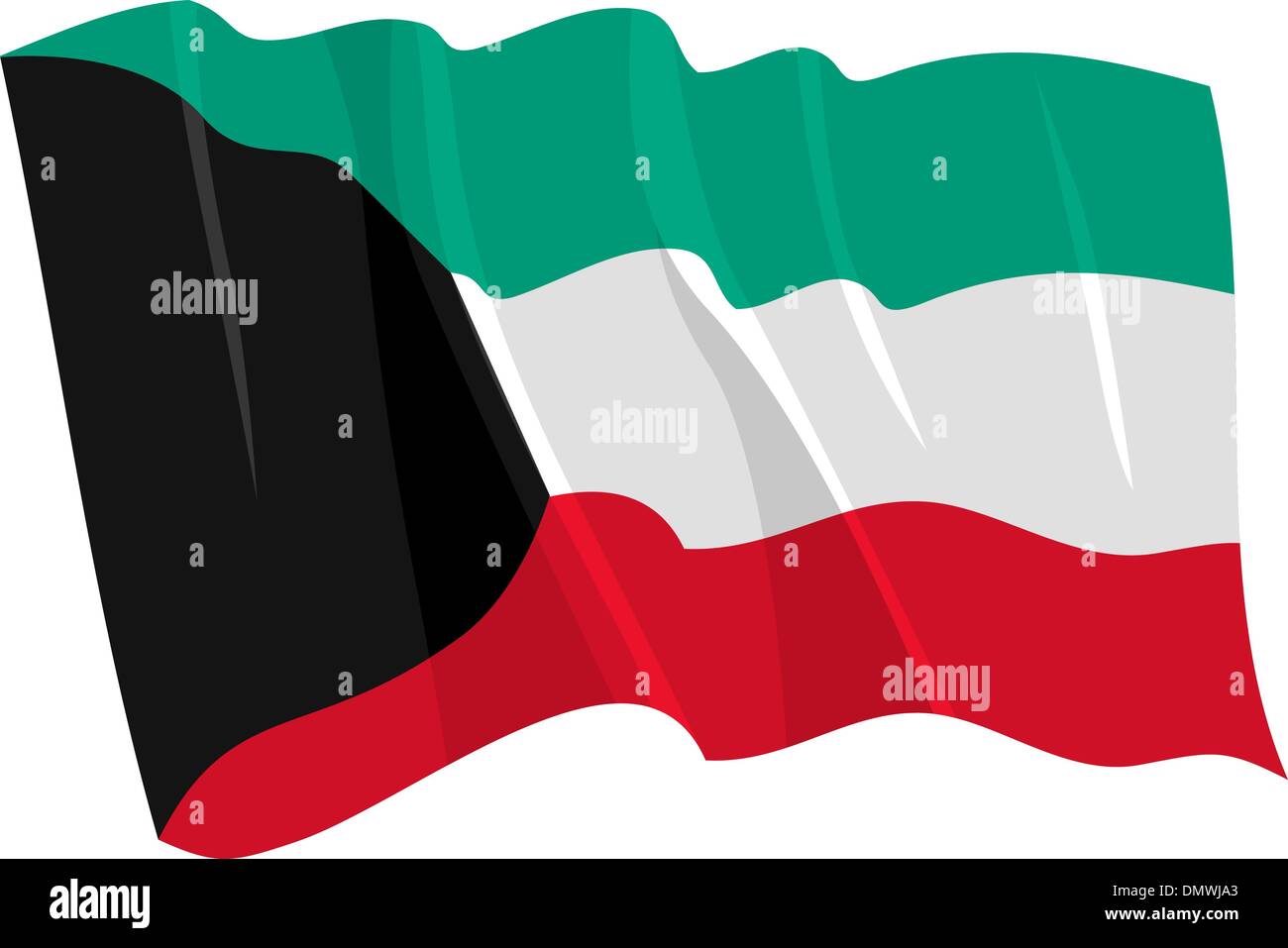 Political waving flag of Kuwait Stock Vector Image & Art - Alamy