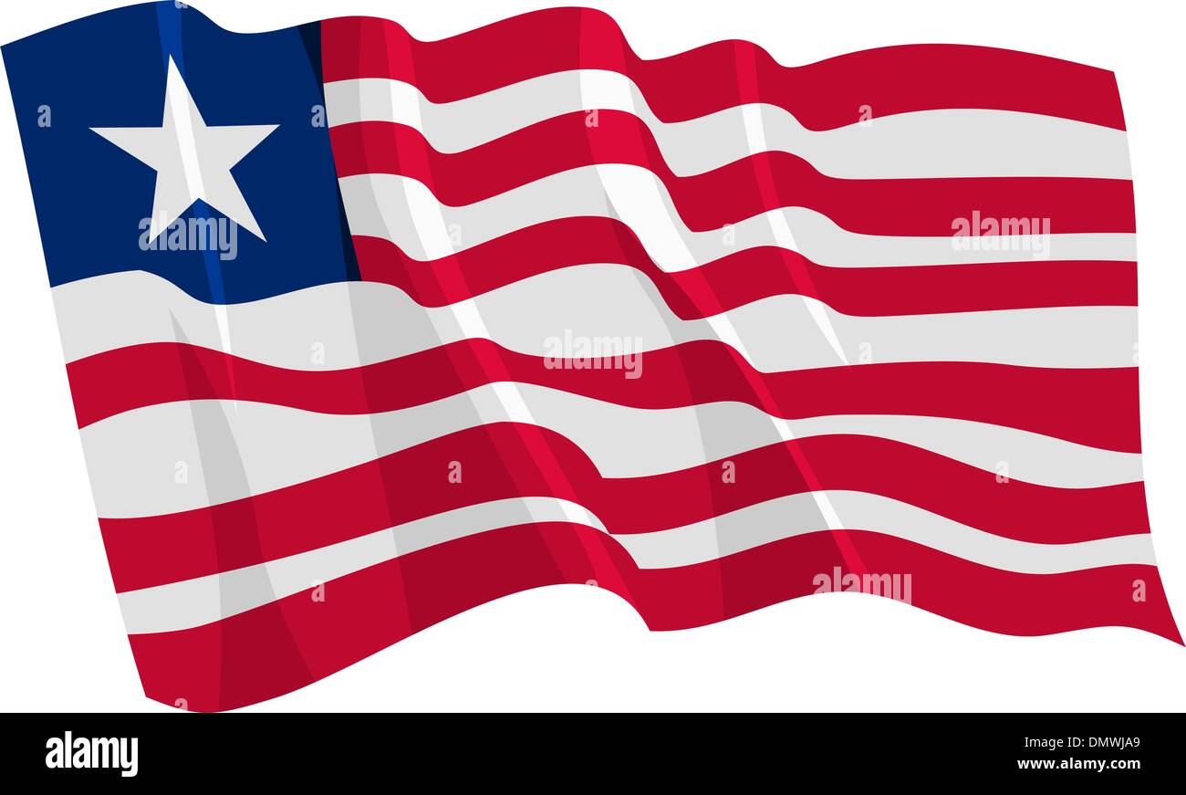 Political waving flag of Liberia Stock Vector