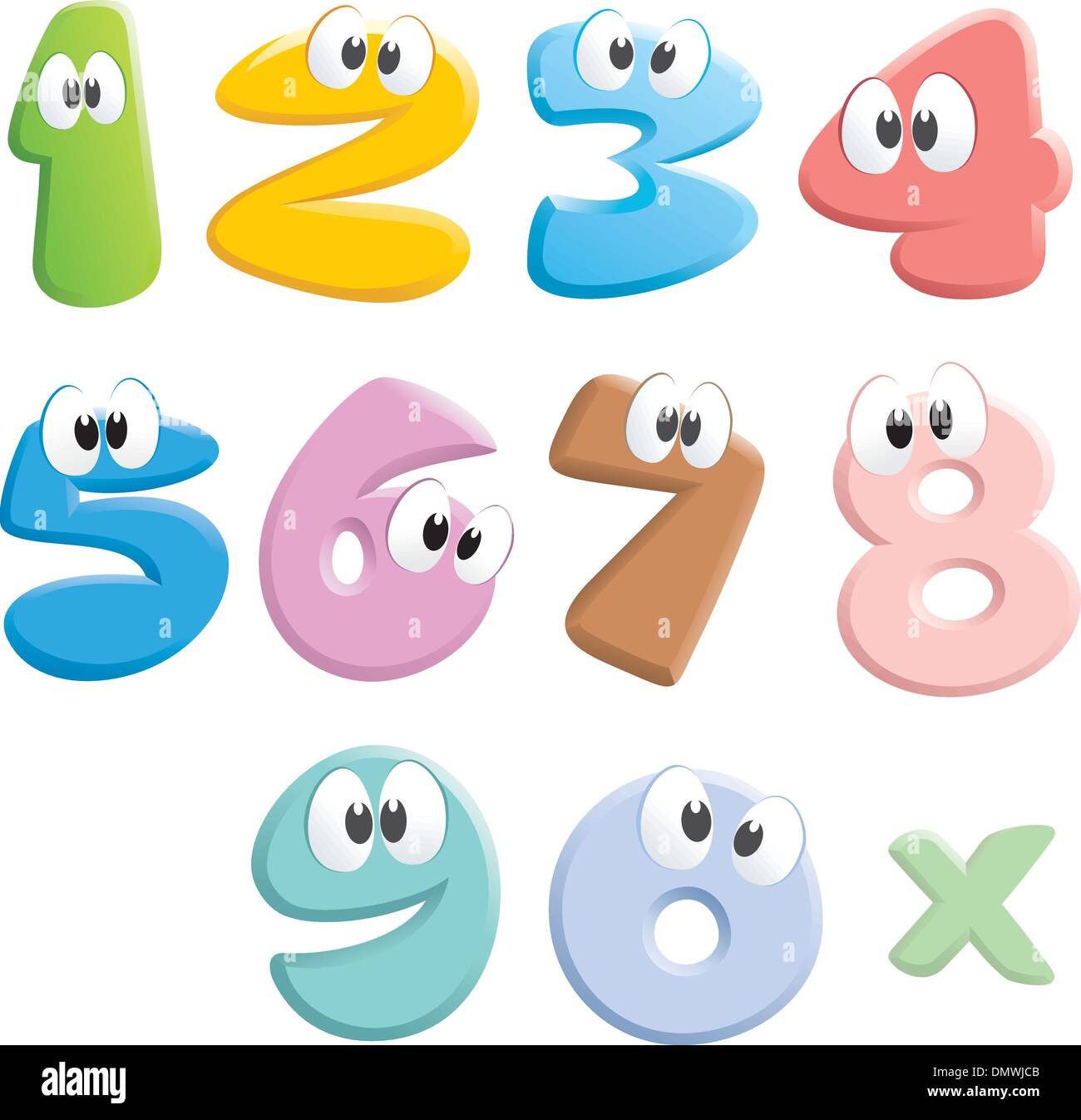 Jolly Cartoon Numbers Stock Vector Image & Art - Alamy