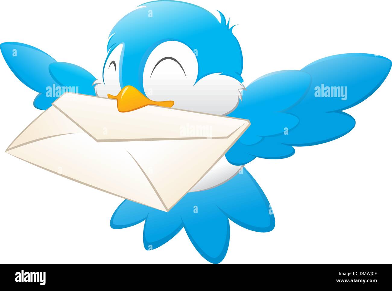 Cartoon Bird Carrying Love Letter Stock Vector