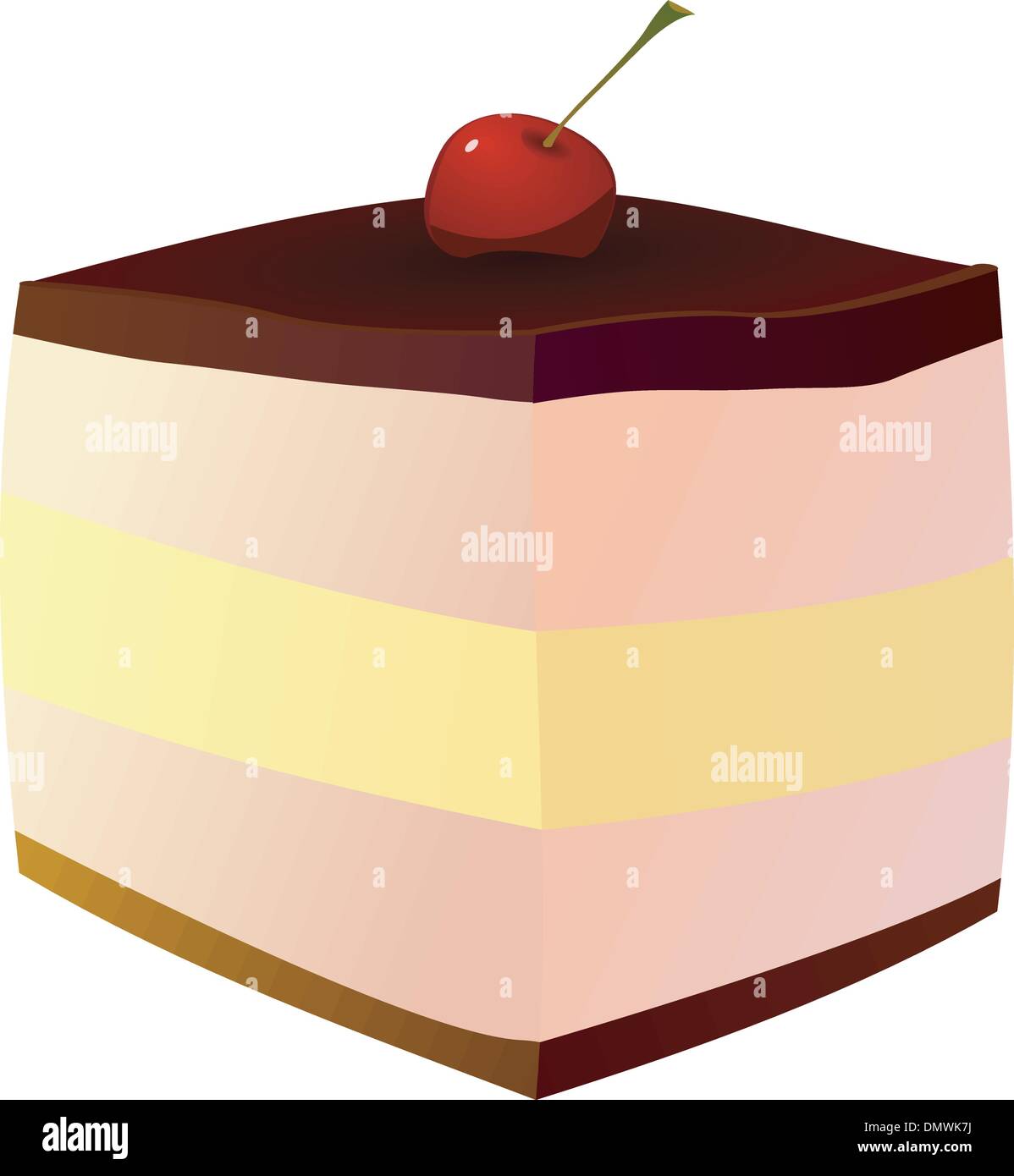 Cake with cherries. vector Stock Vector