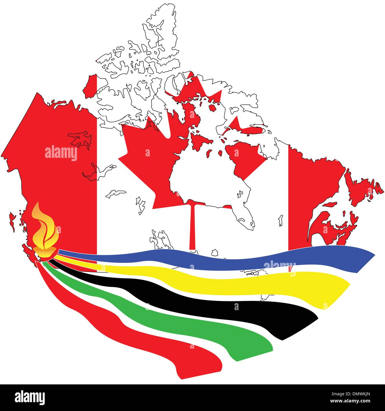 vector of olympic torch in Vancouver, Canada Stock Vector