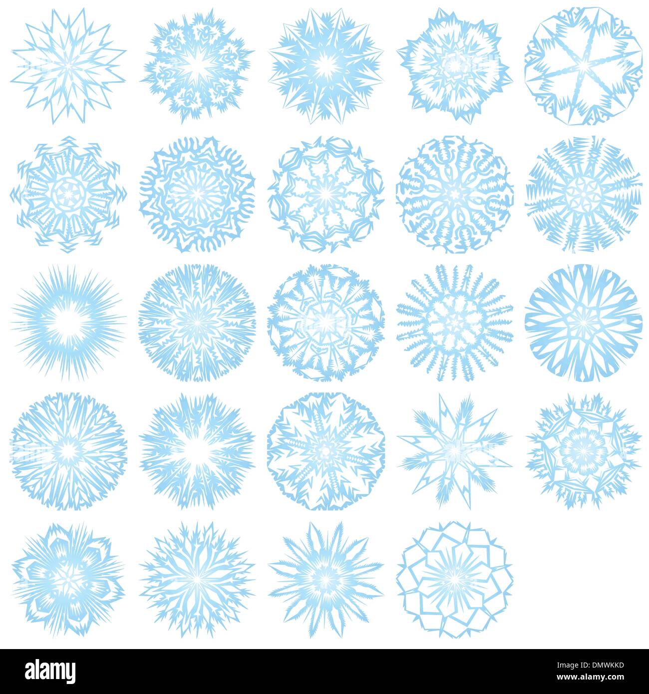 set of 25 snowflakes Stock Vector Image & Art - Alamy
