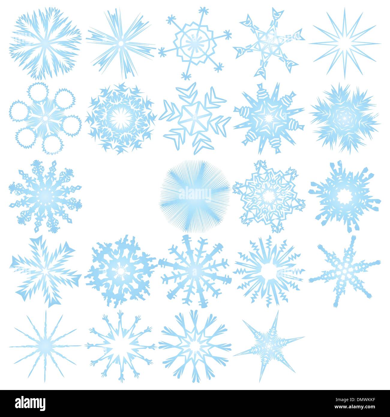 set of 25 snowflakes Stock Vector Image & Art - Alamy