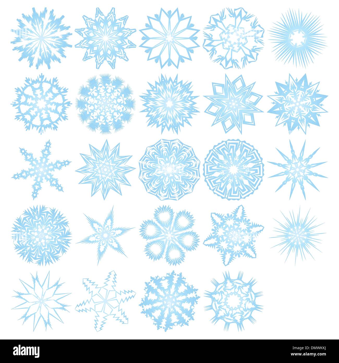 set of 25 snowflakes Stock Vector Image & Art - Alamy