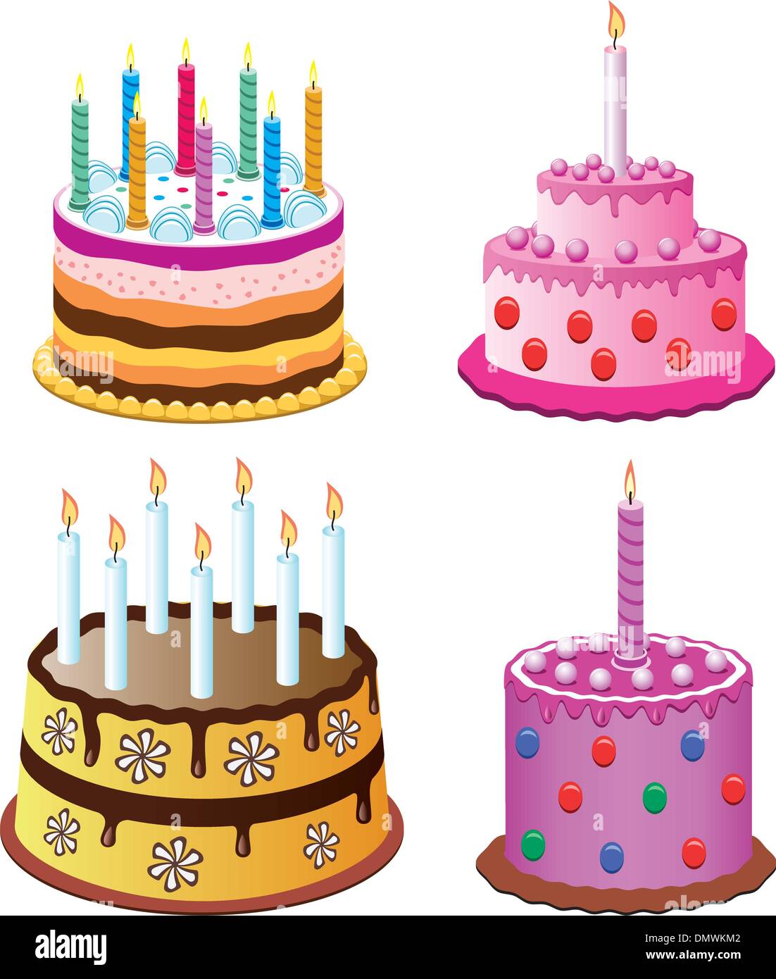 vector birthday cakes Stock Vector Image & Art Alamy
