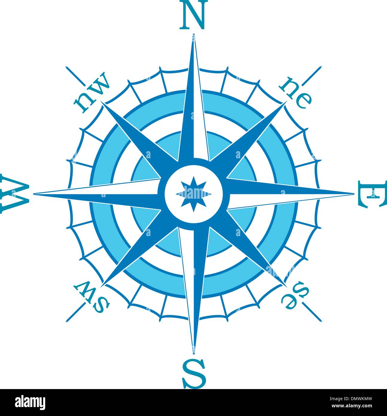 Blue Compass Rose Transparent