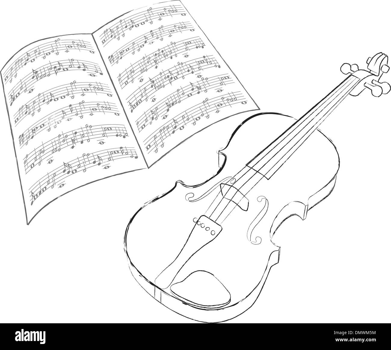 Background music notes violin Stock Vector Images - Alamy