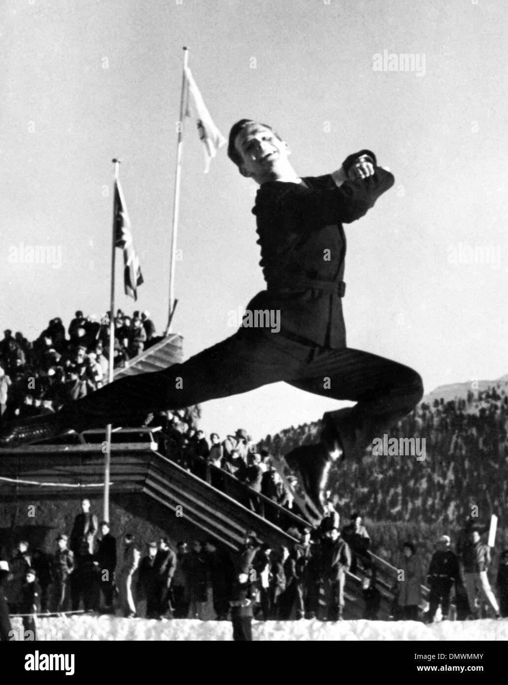Feb. 6, 1948 - St. Moritz, Switzerland - The American ice-figure skater  RICHARD BUTTON with 19 years old won the gold medal and the Swiss HANS  GERSCHWEITER got the second place. PICTURED: