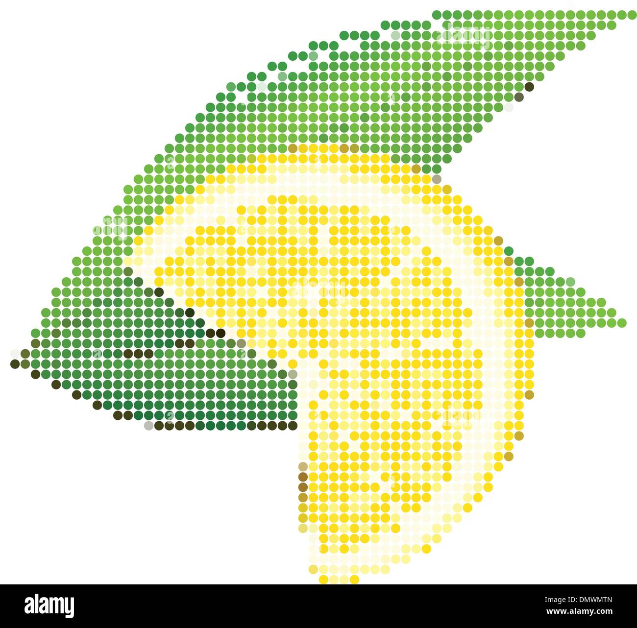 Dot Style Illustration of Lemon Stock Vector
