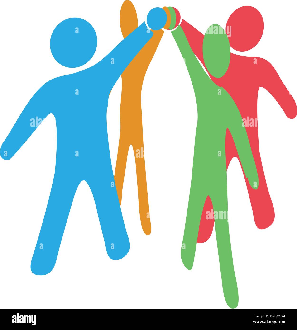 People collaborate team up join hands together Stock Vector