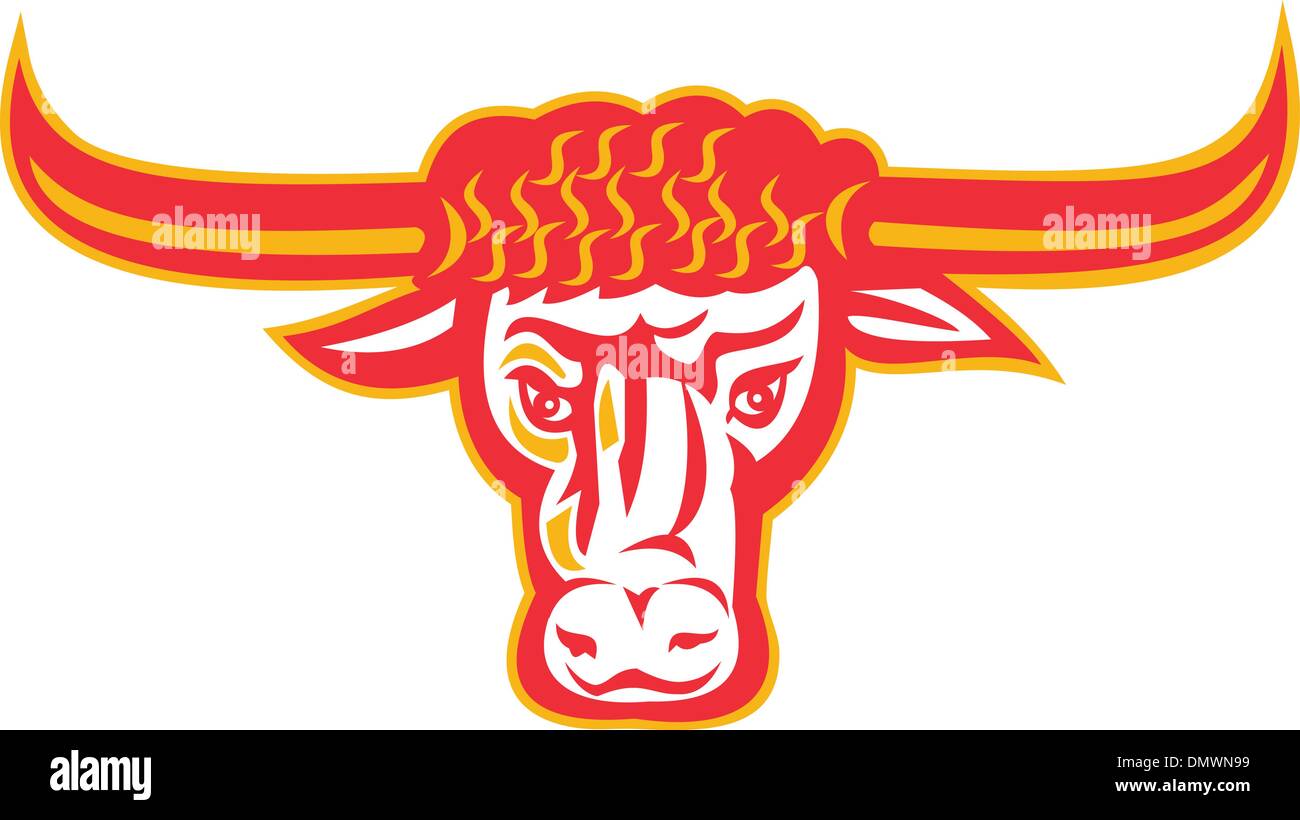 Texas Longhorn Bull Head Retro Woodcut Stock Vector Image & Art - Alamy