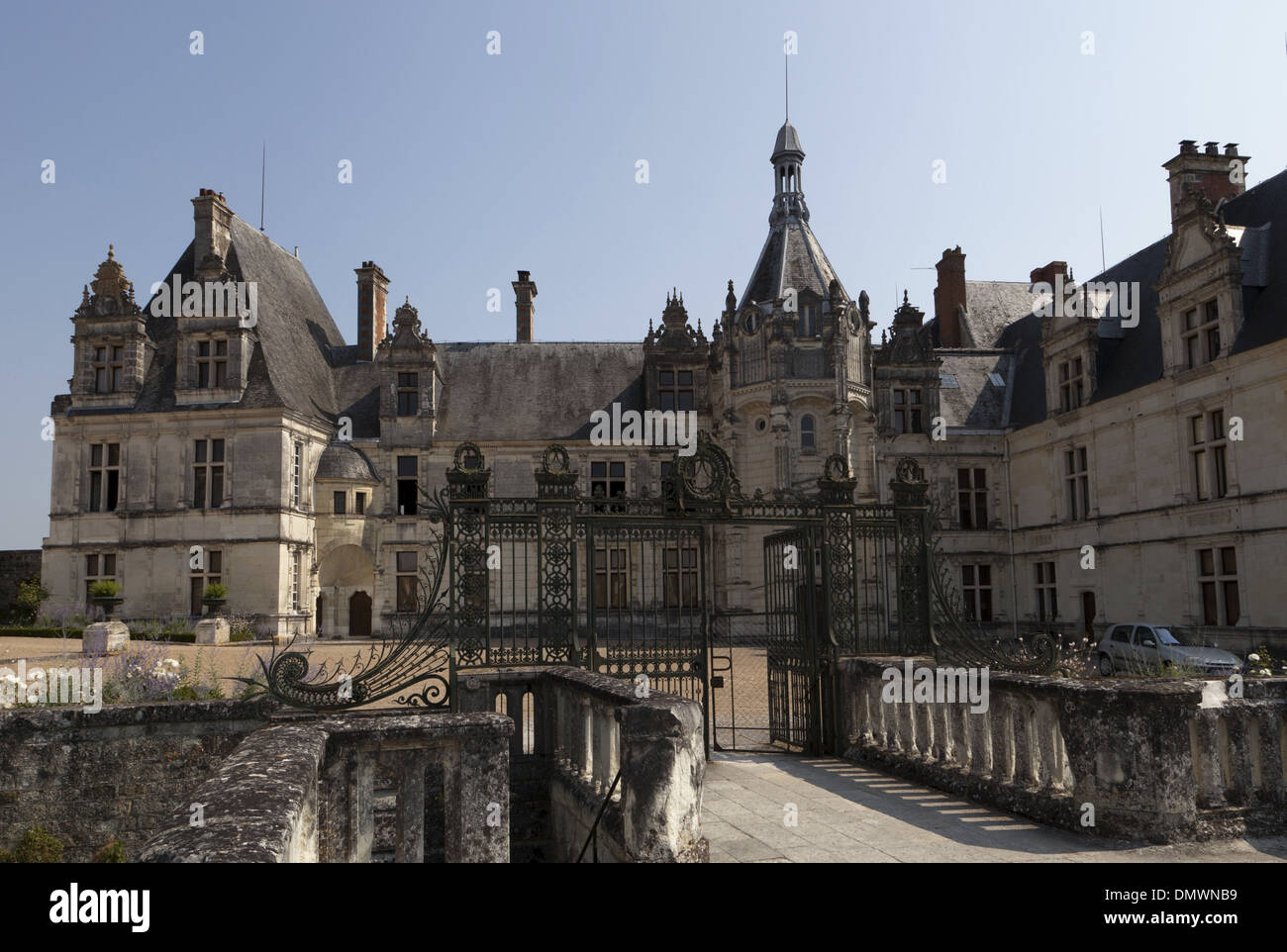 Chateau Saint-Aignan at the top of the town, view from of the courtyard Stock Photo
