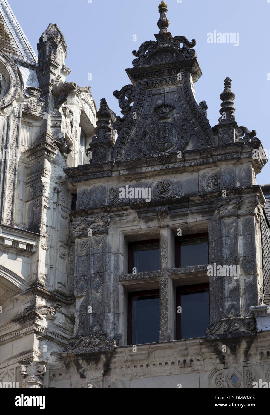 Chateau Saint-Aignan at the top of the town, detailed view from the courtyard Stock Photo