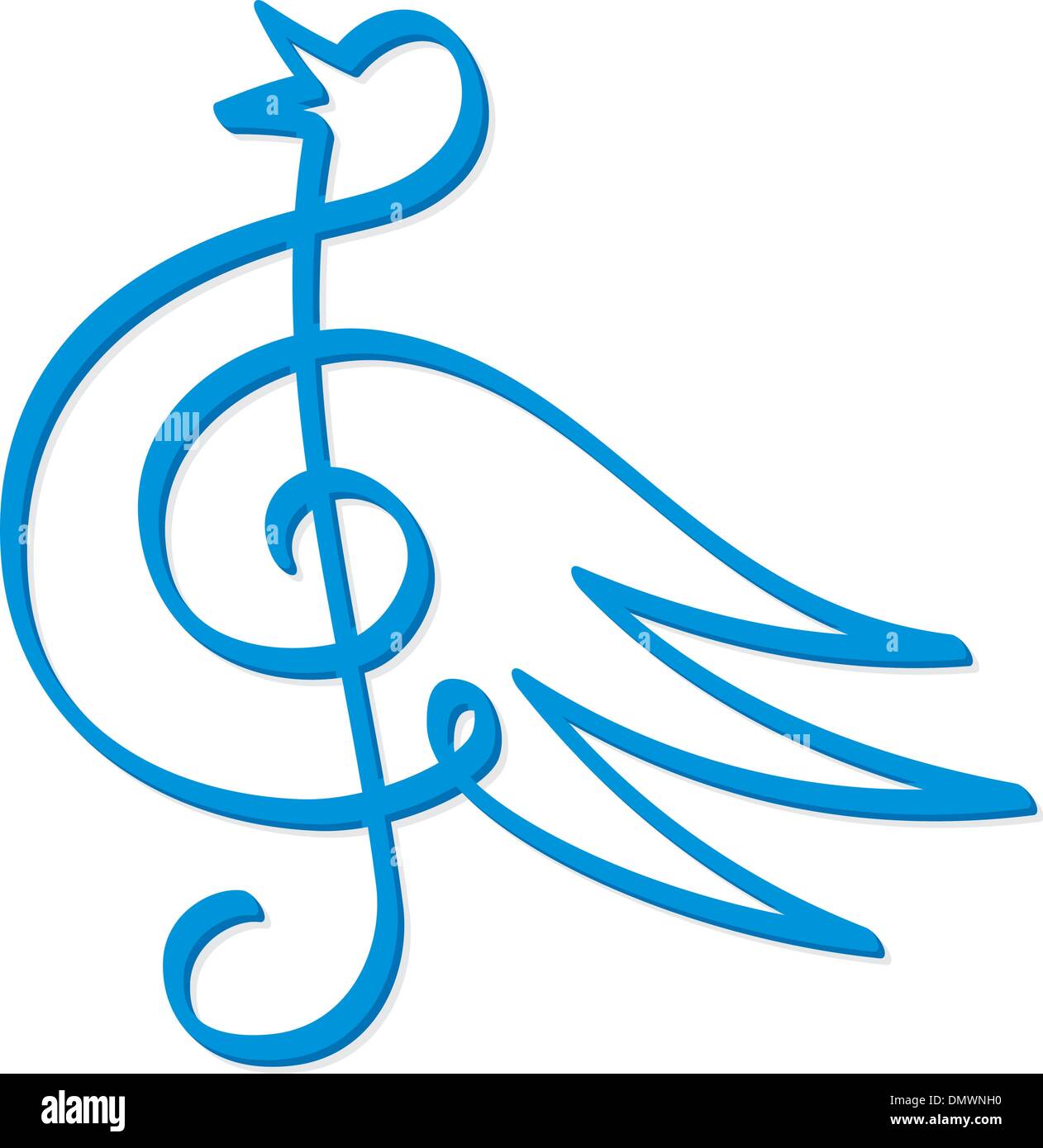 Blue bird music Stock Vector