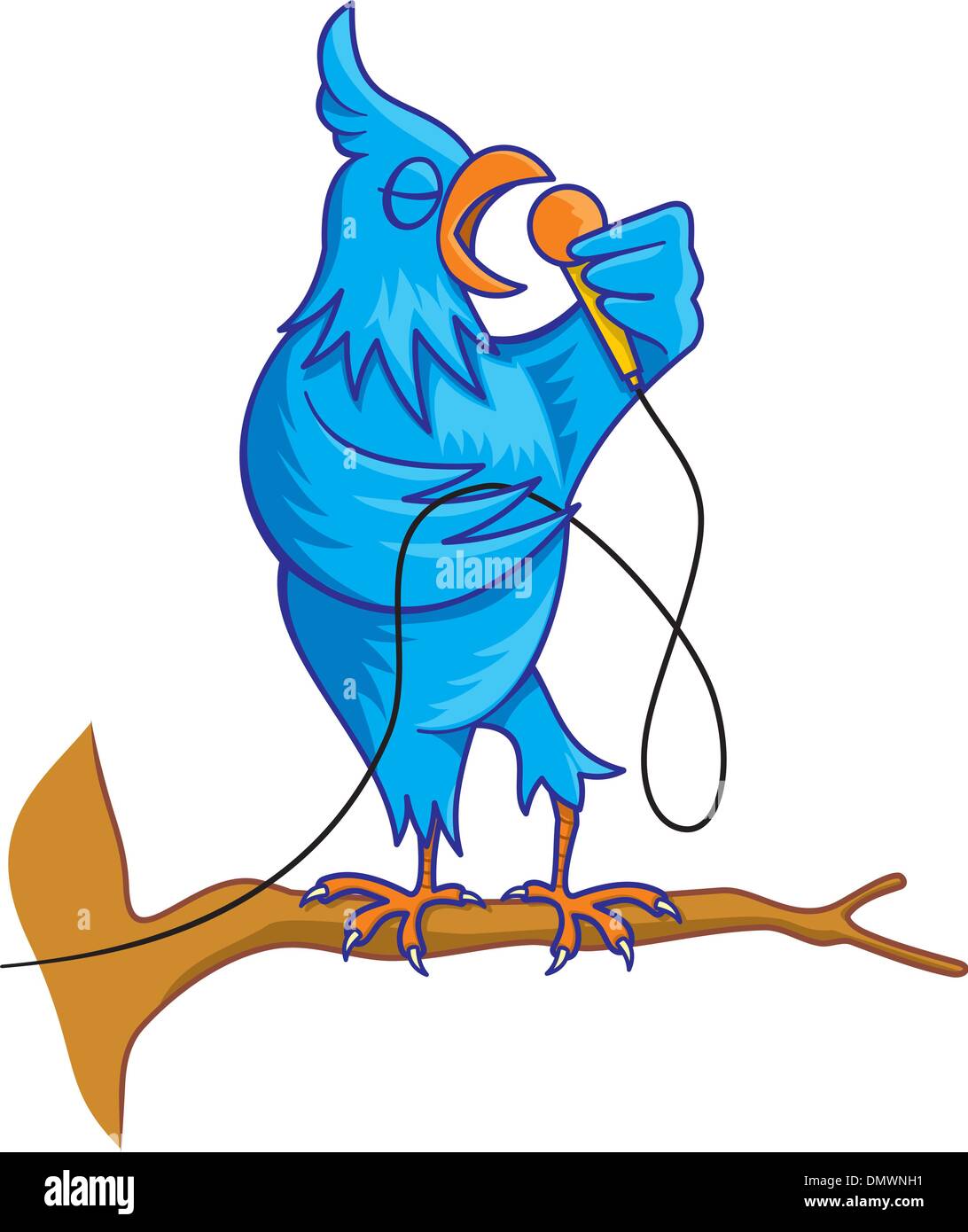 Blue bird singing Stock Vector