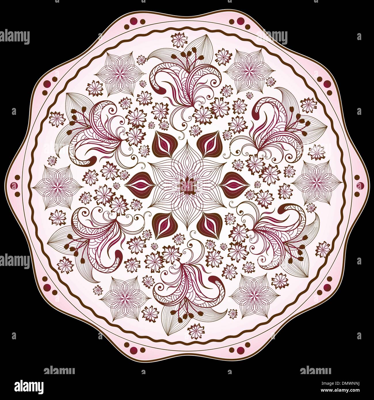 Floral pink round frame Stock Vector Image & Art - Alamy