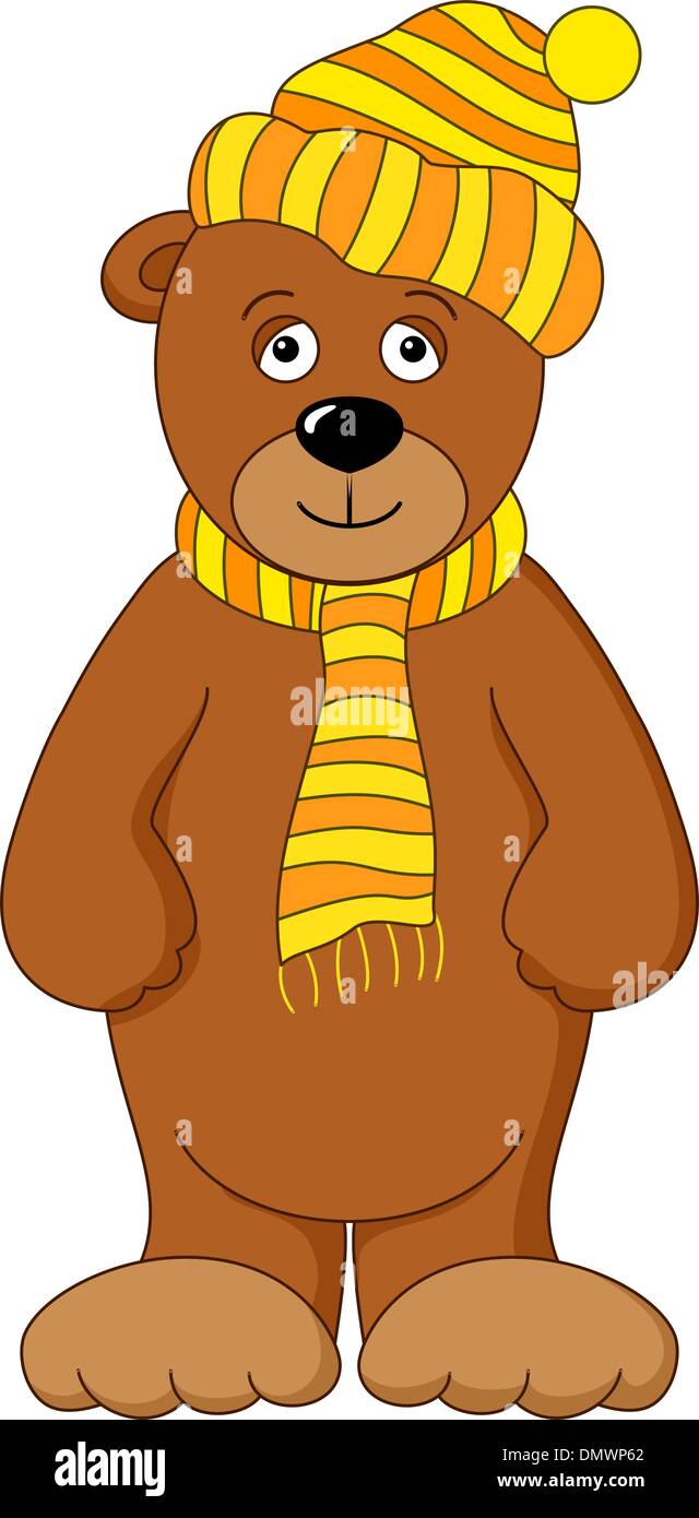 Teddy bear in cap and scarf Stock Vector Image & Art - Alamy