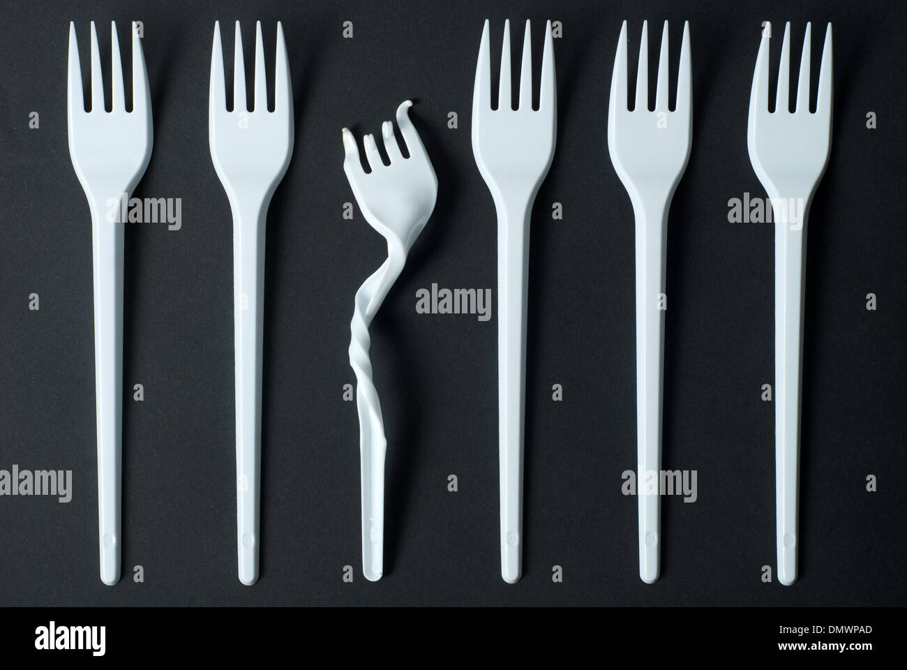 group plastic fourk. concept of leadership Stock Photo
