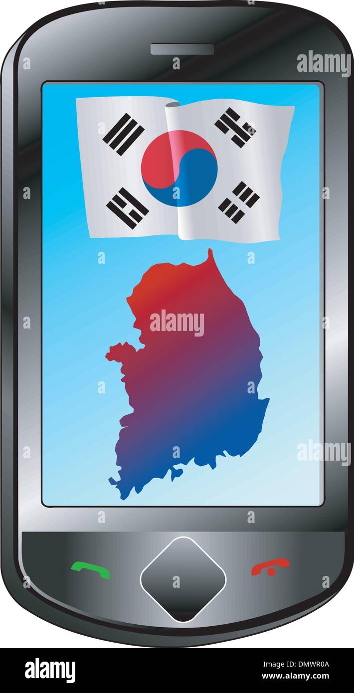 connection with South Korea Stock Vector