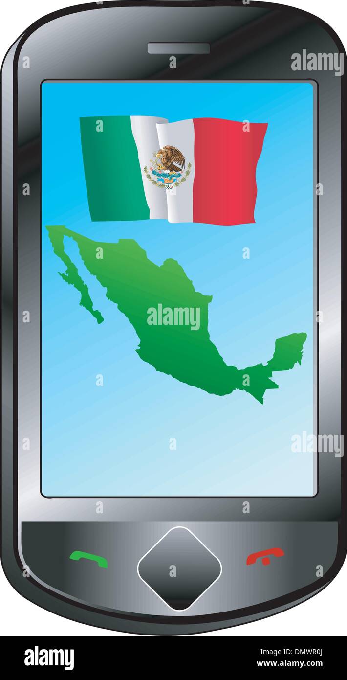 Mexico mobile phone sim card with flag Stock Vector Image & Art - Alamy