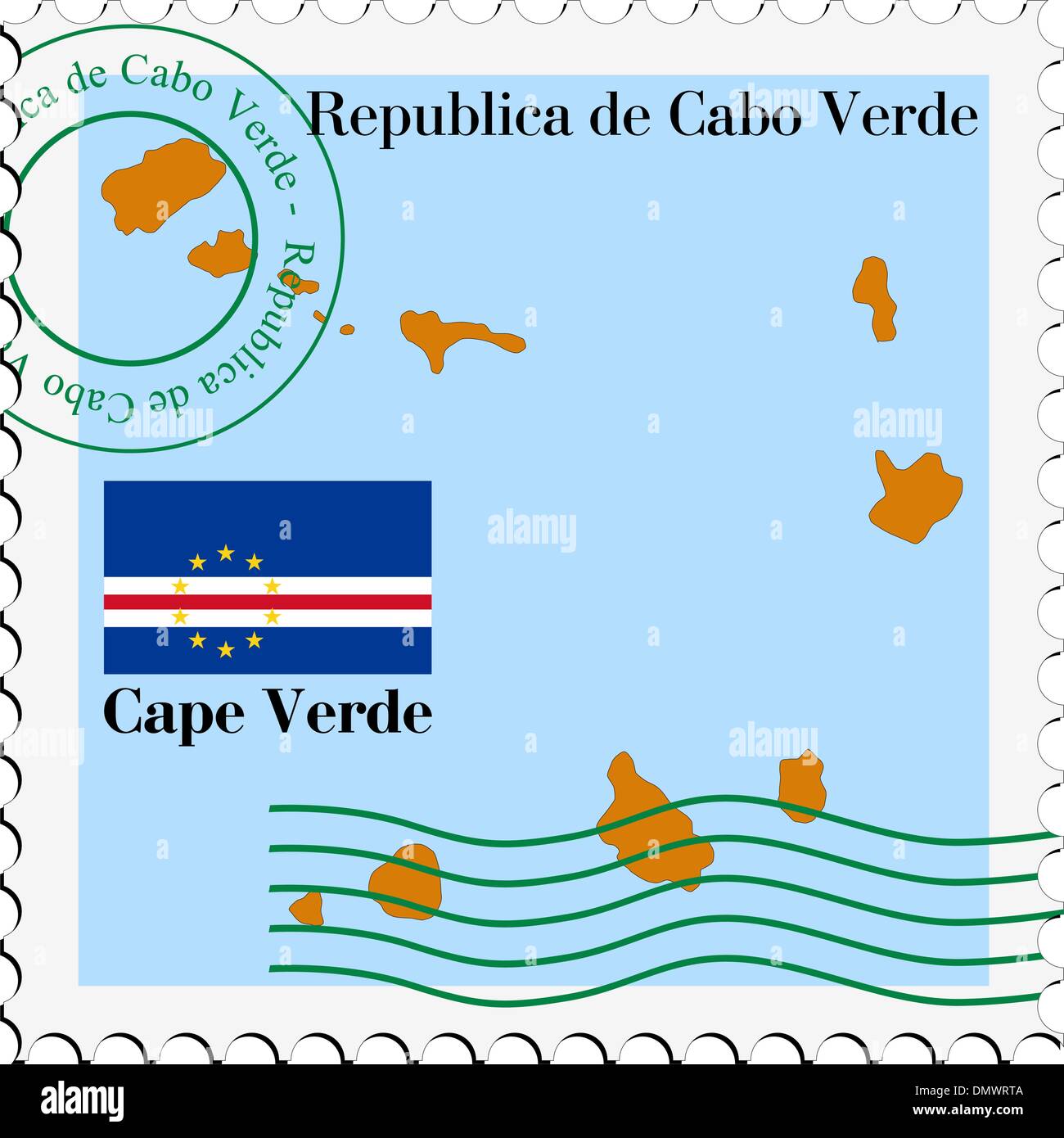 mail to/from Cape Verde Stock Vector