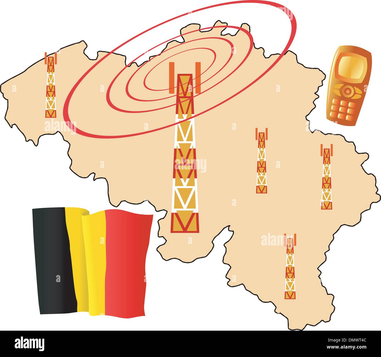 mobile connection of Belgium Stock Vector Image & Art Alamy