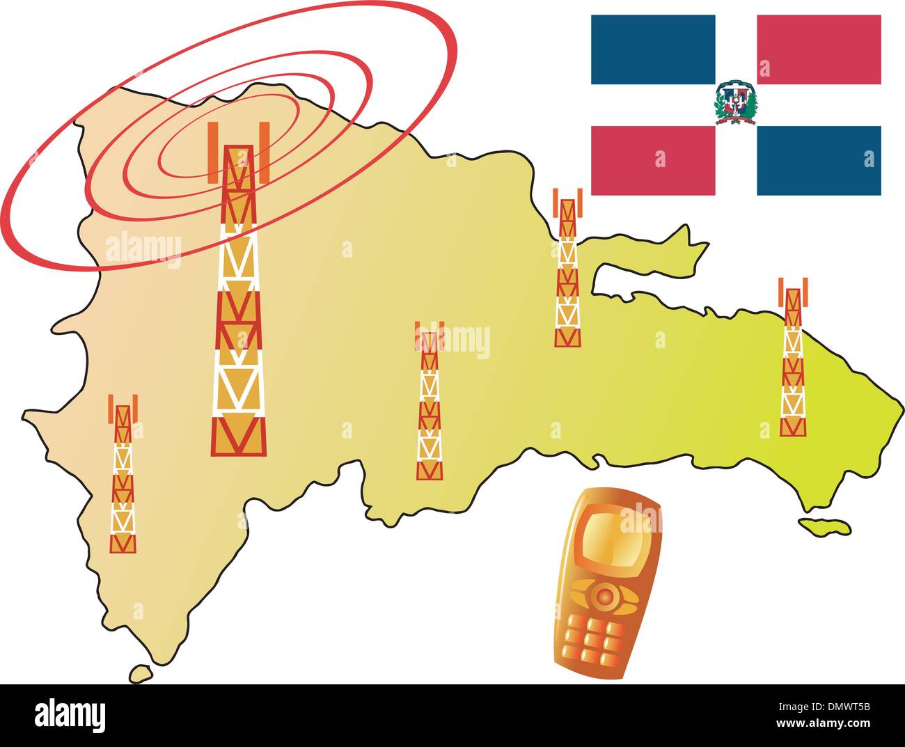 mobile connection of Dominican Republic Stock Vector Image & Art Alamy