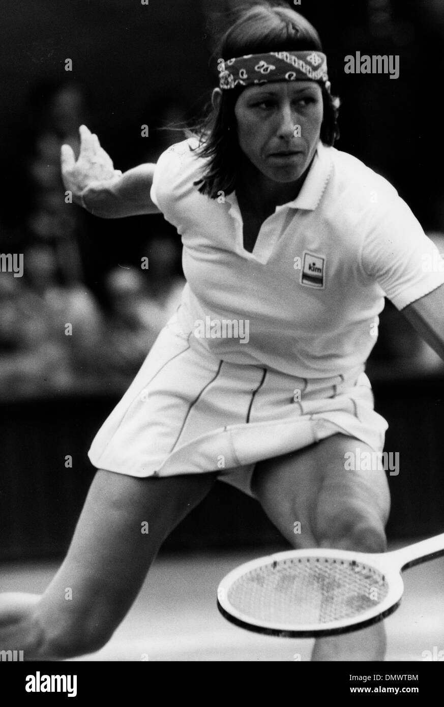 June 29, 1981 - London, England, U.K. - Tennis Star MARTINA NAVRATILOVA seen in action against Miss Ruzici at Wimbledon Championships. (Credit Image: © KEYSTONE Pictures USA/ZUMAPRESS.com) Stock Photo