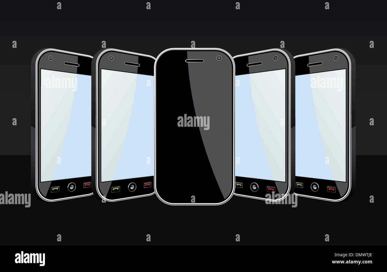 Set of Smartphones templates on black Stock Vector Image & Art - Alamy