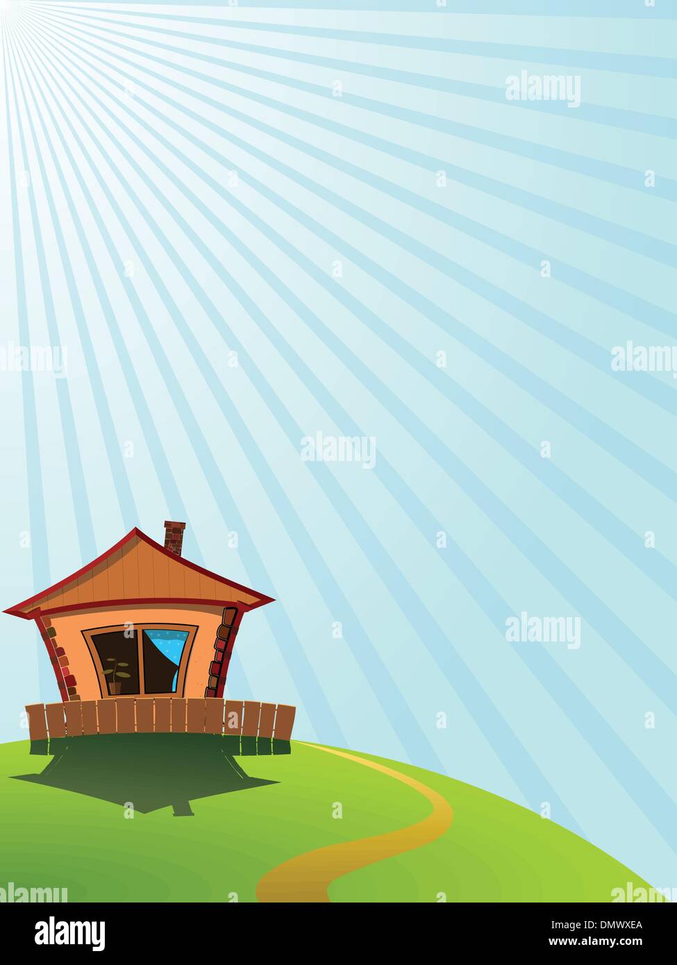 Little House on the Hill Stock Vector Image & Art Alamy