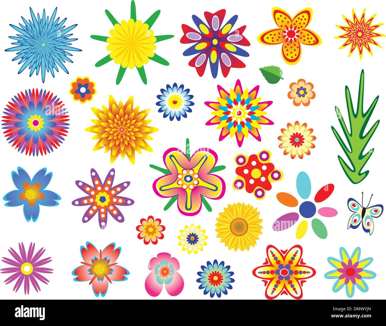 vector flowers set Stock Vector Image & Art - Alamy