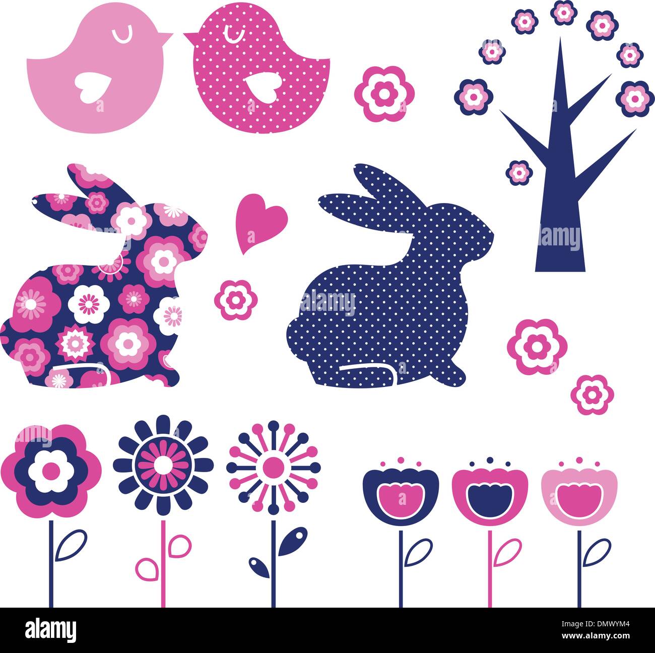 Spring and easter design elements set ( vector Stock Vector Image & Art ...