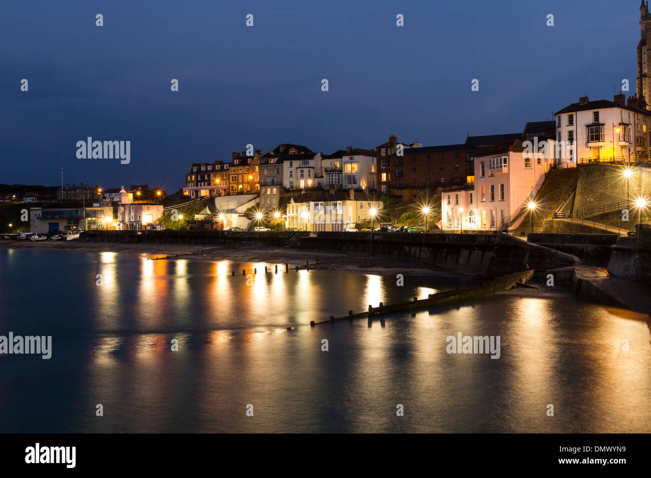 Cromer  seafront lit up at night  Norfolk England Stock Photo