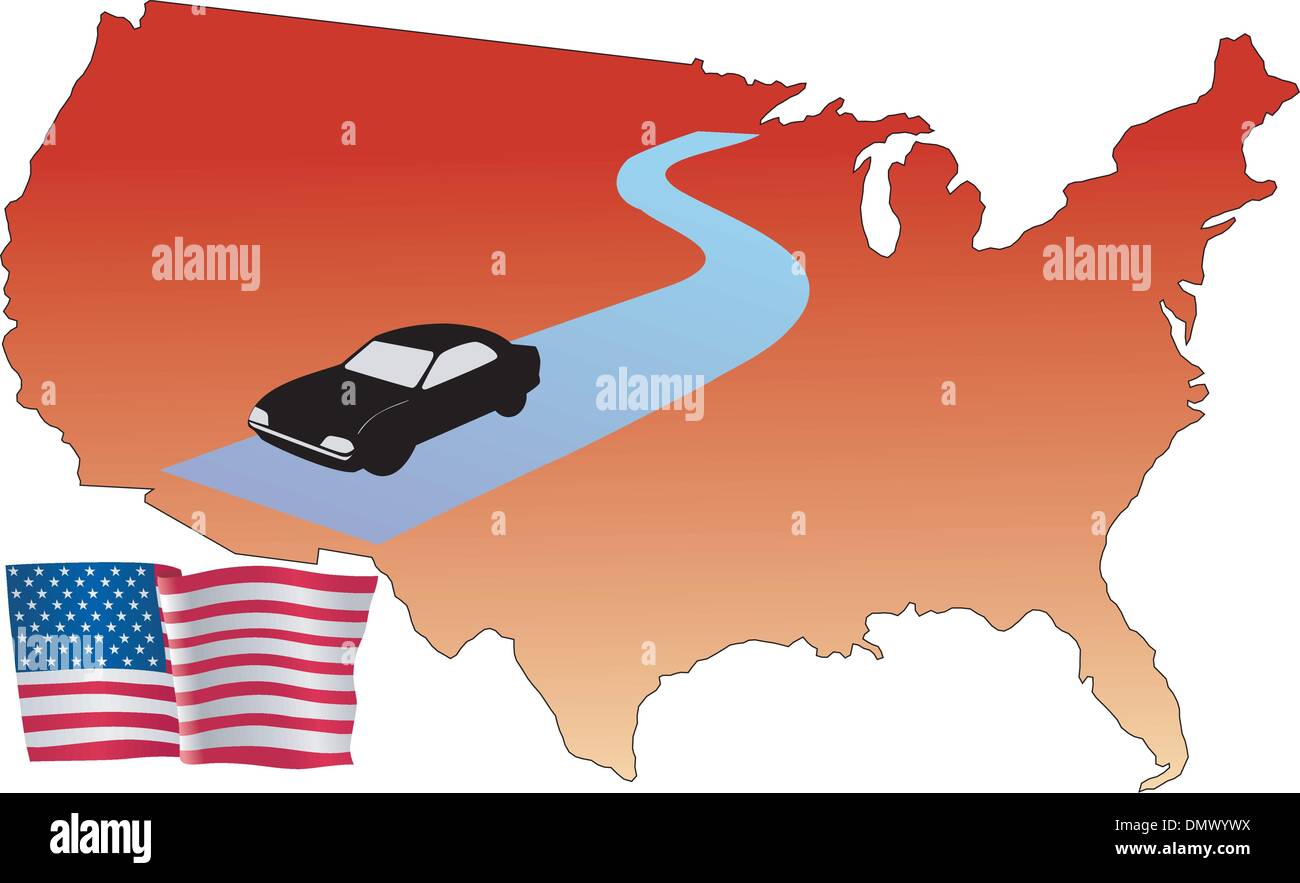 roads of USA Stock Vector
