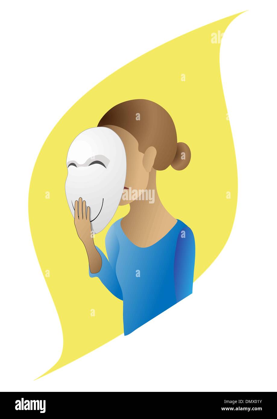 The sad girl with a cheerful mask Stock Vector Image & Art Alamy