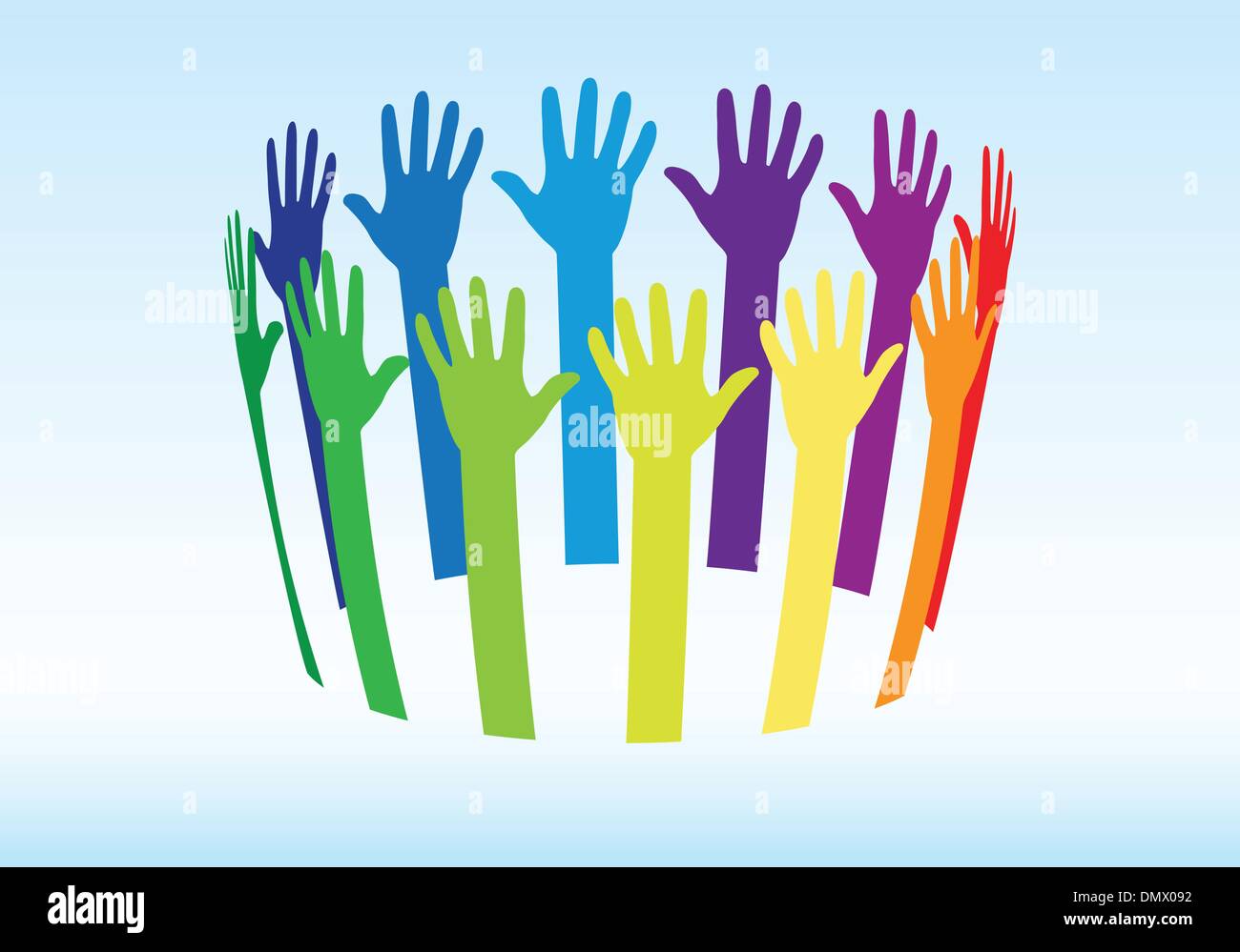 hands in circle, vector Stock Vector