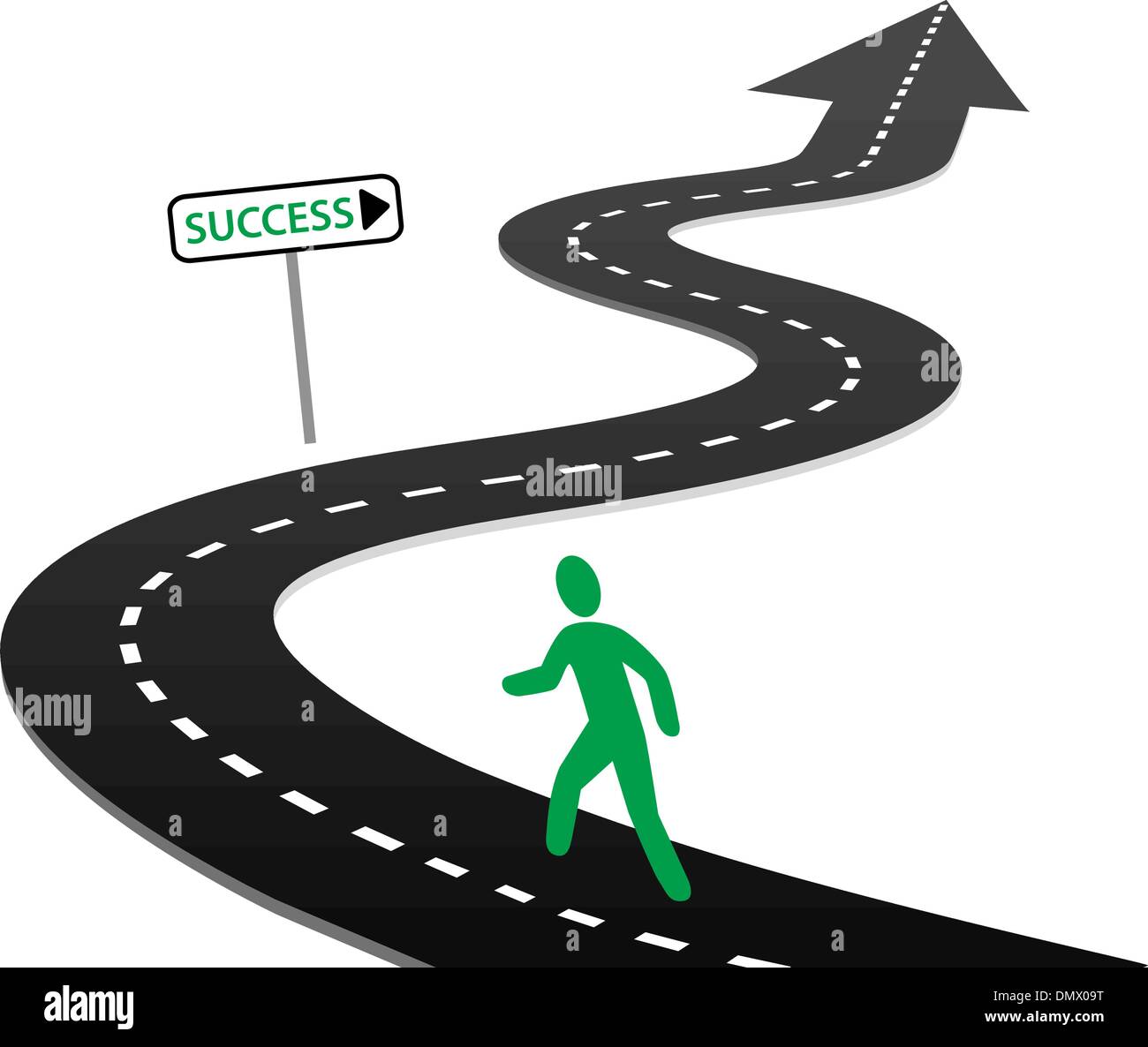 Initiative begin journey highway curves to success Stock Vector