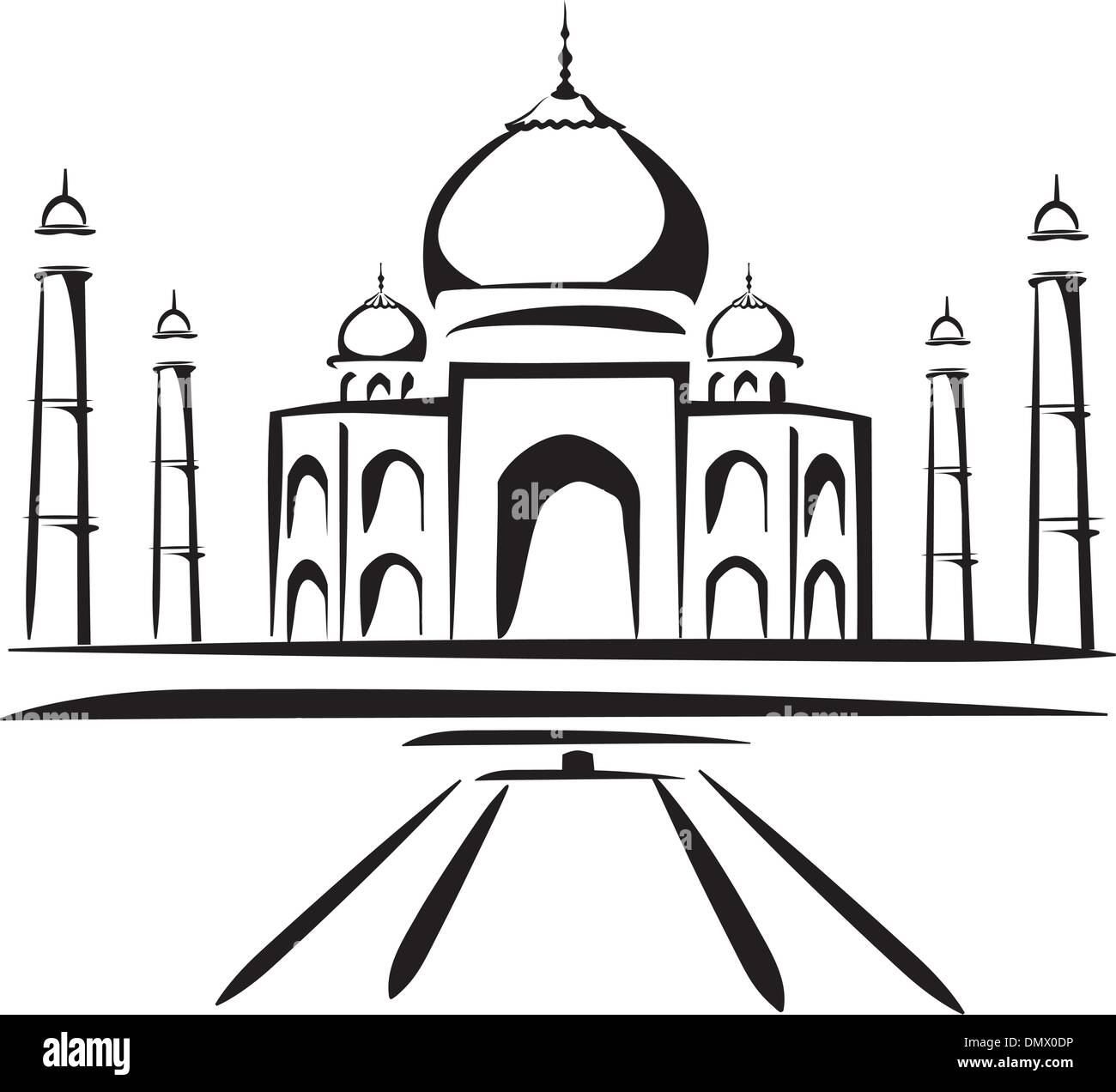 Taj Mahal Vector Illustration Stock Vector Image Art Alamy