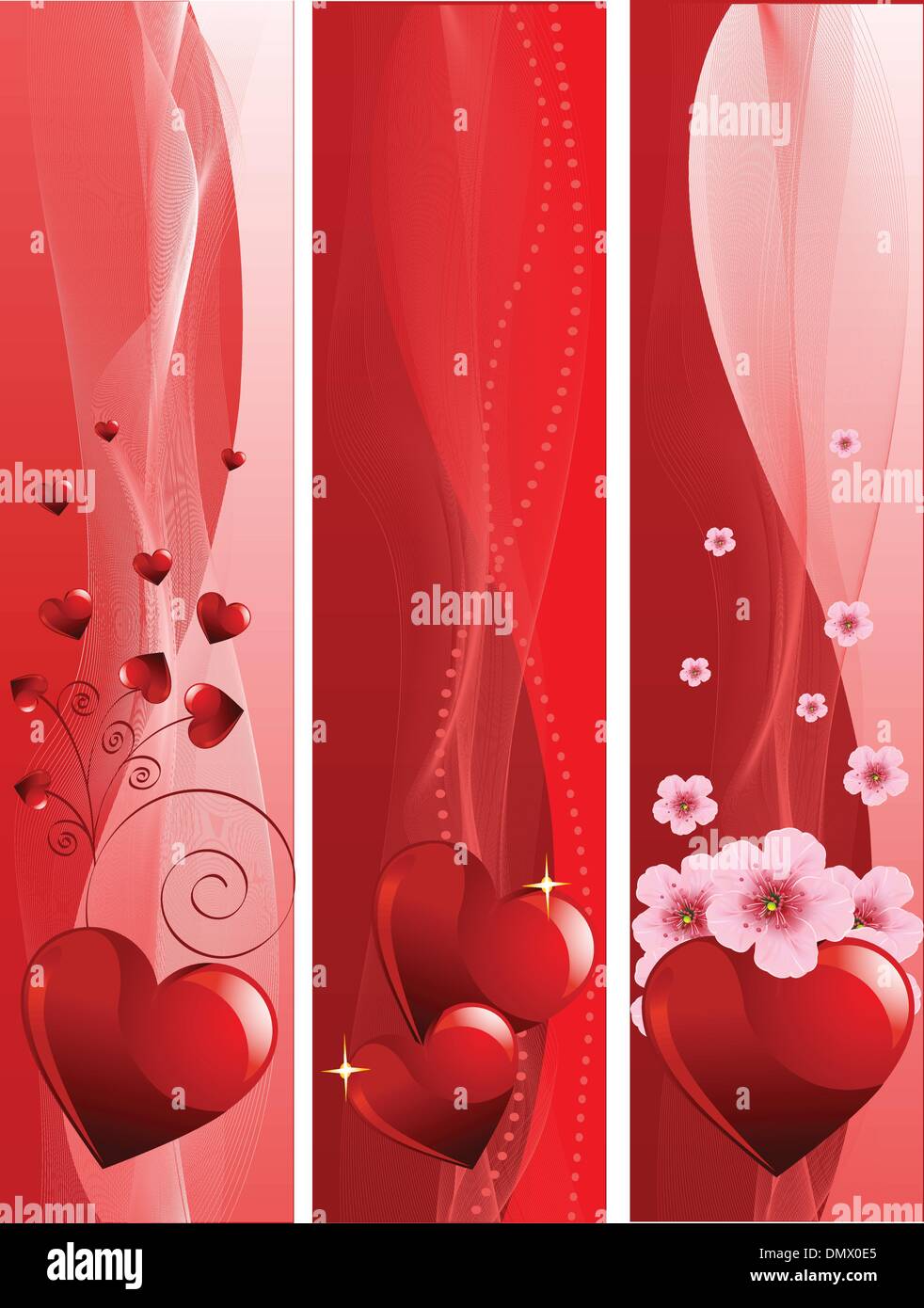 Three valentines day vertical Stock Vector Images - Alamy