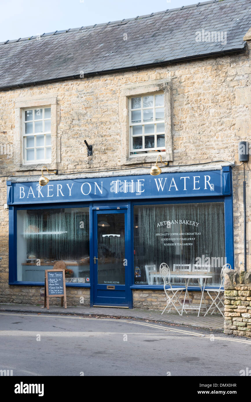 The Bakery on the Water, an artisan bakers shop in Bourton on the Water, the Cotswolds UK Stock Photo