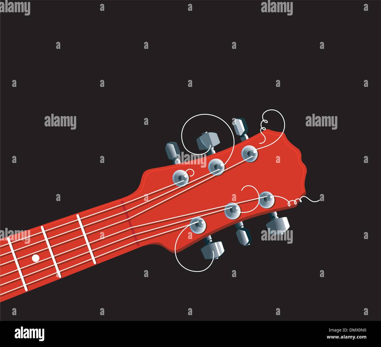 red guitar neck Stock Vector