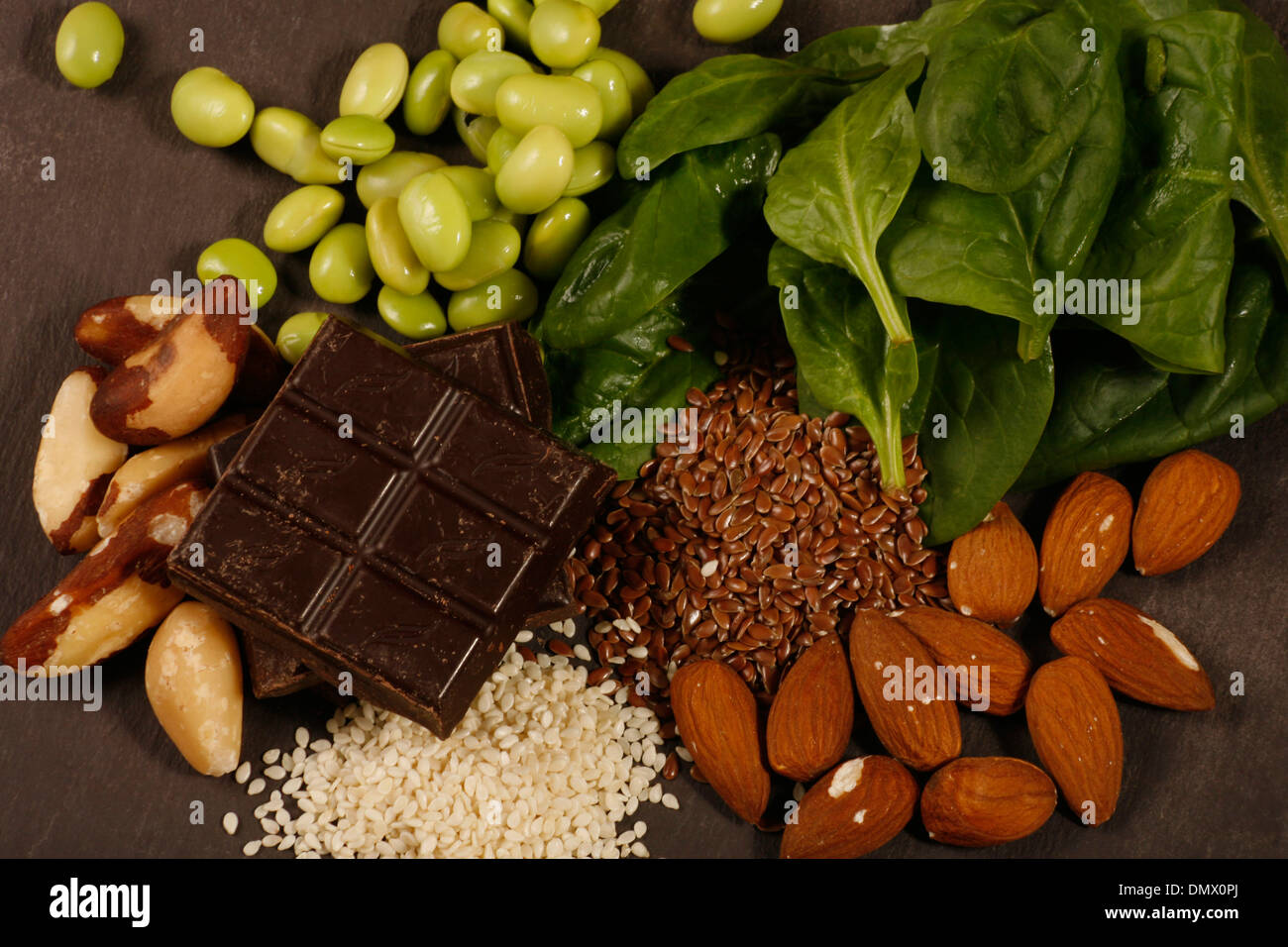 Foods Rich in Magnesium Stock Photo