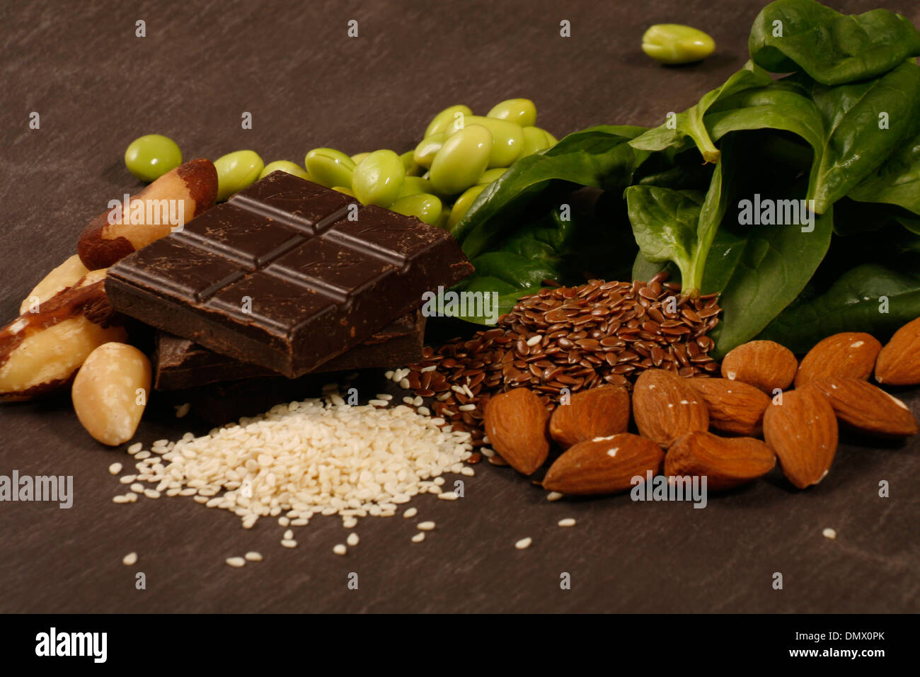 Foods Rich in Magnesium Stock Photo