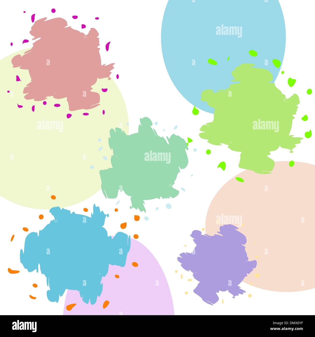 Multicolored blots on a abstract background Stock Vector